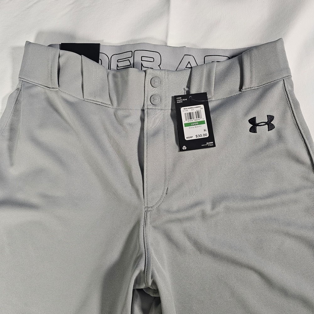 Under Armour Baseball Pants Mens LG Gray Utility‎ Relaxed Fit NWT - Picture 4 of 9